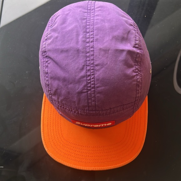 Supreme Camp Cap Purple / Orange Brim Red Box Logo - Picture 2 of 7
